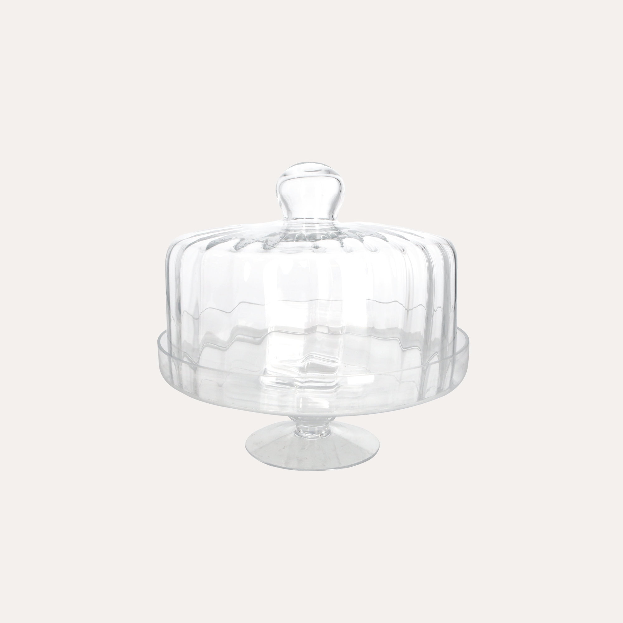 Tortiera in Vetro con Coperchio Trasparente H. 26 cm