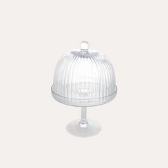 Tortiera in Vetro con Coperchio Piccola H. 28 cm