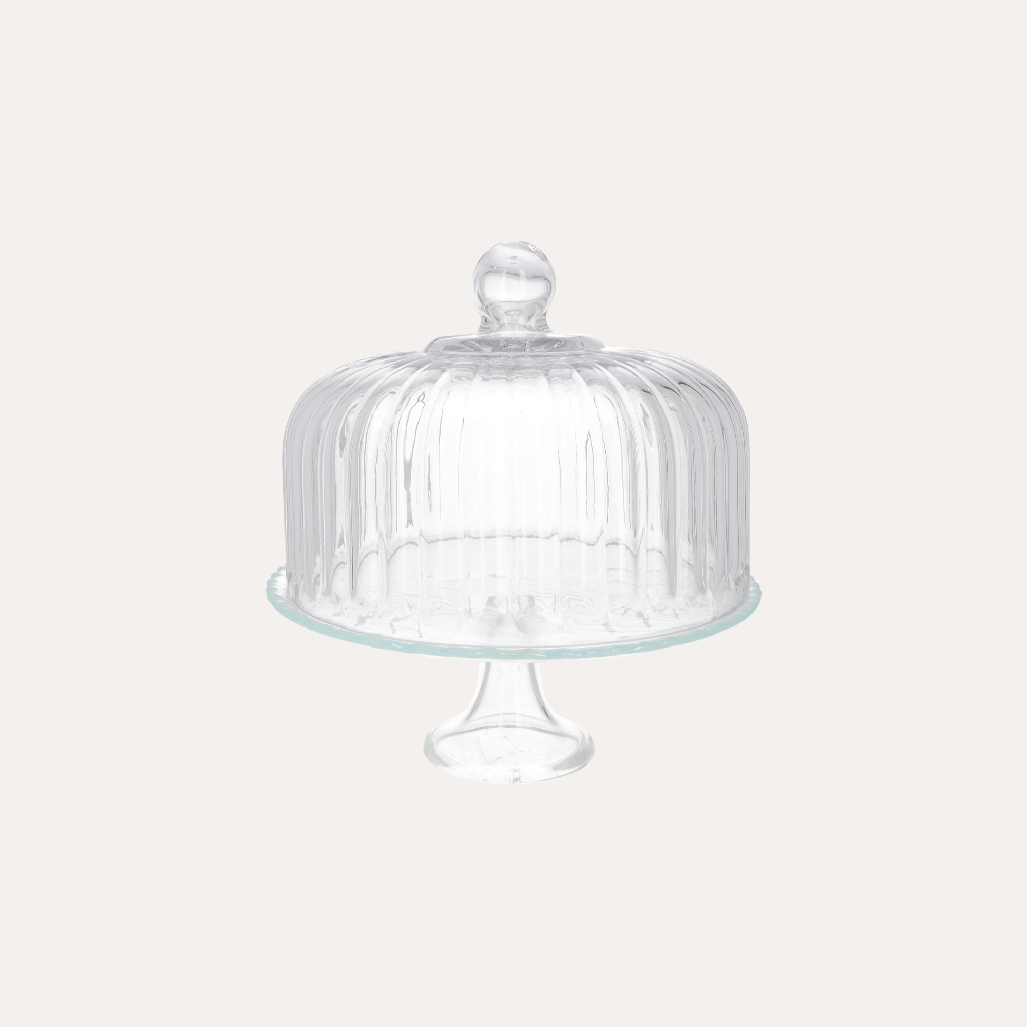 Tortiera in Vetro con Coperchio Trasparente H. 30 cm