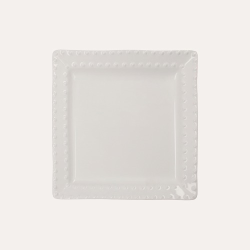 Alzata Quadrata Bianca in Ceramica