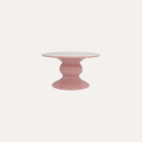 Alzata Decorativa in Ceramica con Coperchio – Rosa Lucido 24x17 cm
