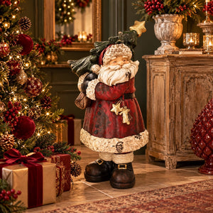 Babbo Natale con Alberello in Resina H.83x45x35 cm - KeyHome Store