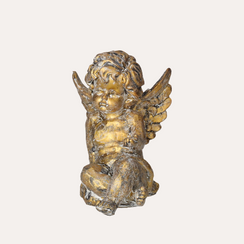 Putto decorativo in resina oro 13x16x15H