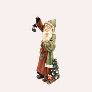 Papai Noel Vermelho com Trenó em Resina Alt.85x47x35 cm