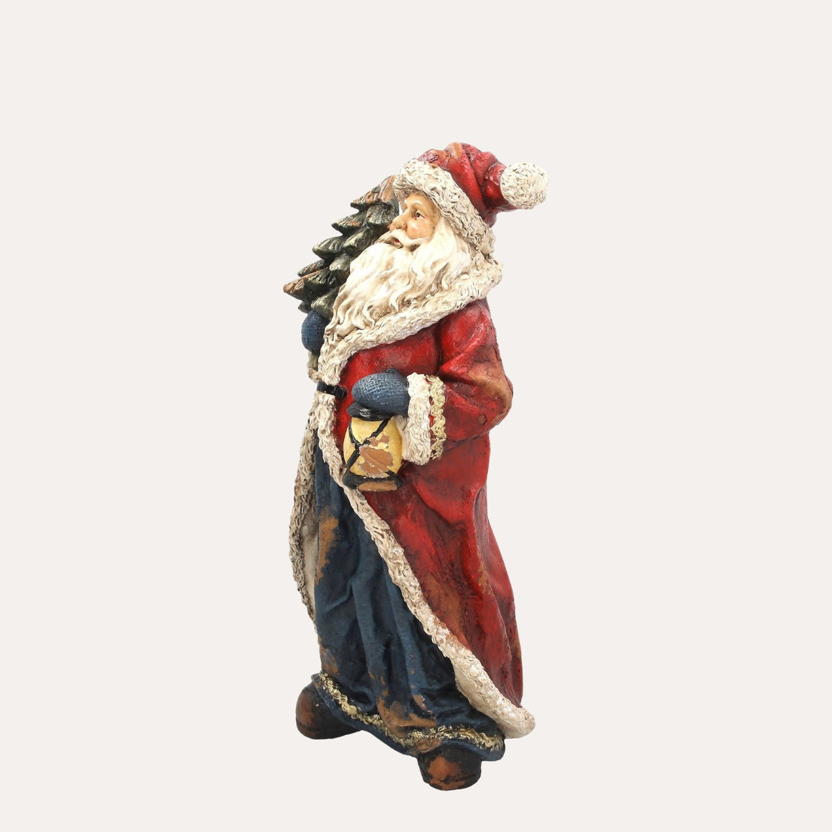 Babbo Natale con Lanterna in Resina H.47×22×15 cm - KeyHome Store