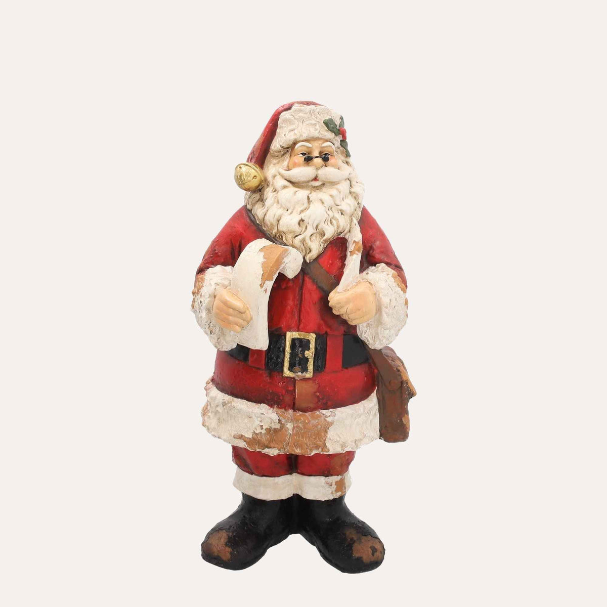 Papai Noel com Livro Decorativo em Resina Alt.42x20x20cm