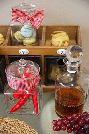 Barattolo in Vetro Quadrato – Decorazione Tradizionale Elegante h. 17 cm