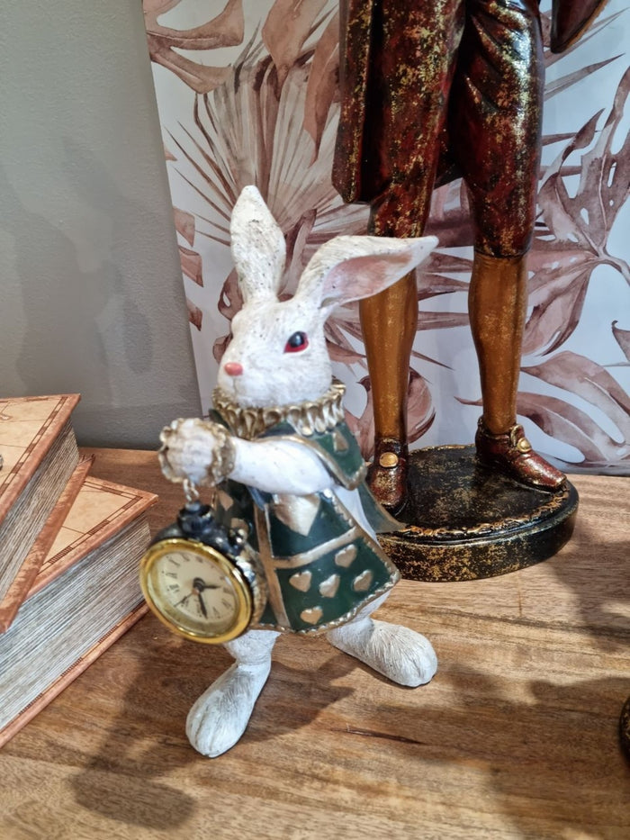 Bianconiglio con Orologio in resina