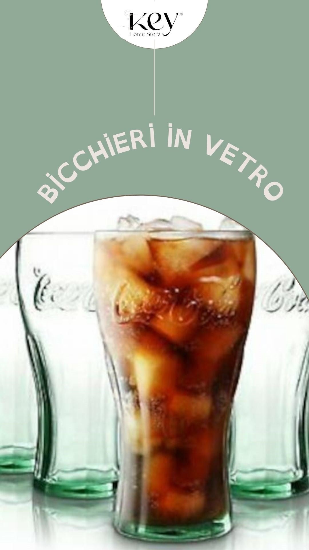 Set 2 Bicchieri in Vetro Stile Coca-Cola H16 cm Ø9 cm – Perfetti per Bibite e Cocktail