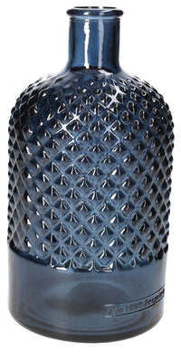 Bottiglia Decorativa Diamante in Vetro Riciclato Blu Cobalto