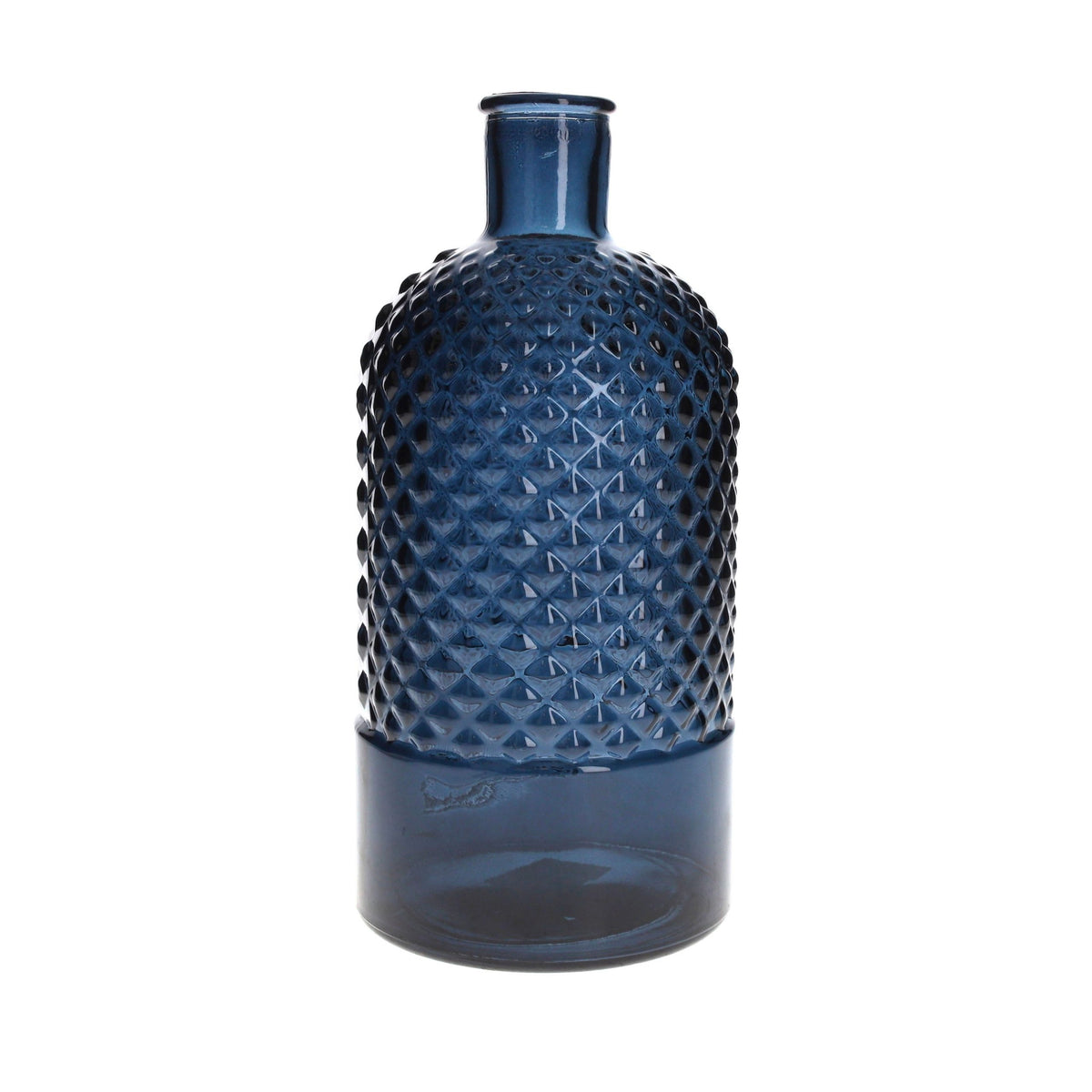 Vaso Bottiglia in Vetro Riciclato Blu Cobalto Elegante