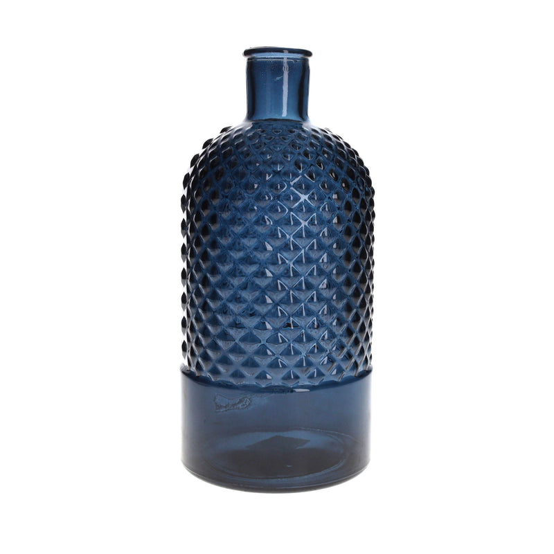Vaso Bottiglia in Vetro Riciclato Blu Cobalto Elegante