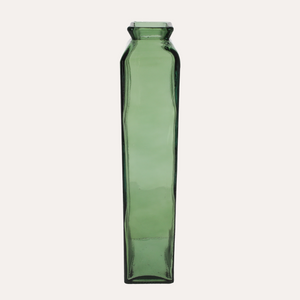 Vaso rettangolare in vetro di riciclo verde H45x14 cm