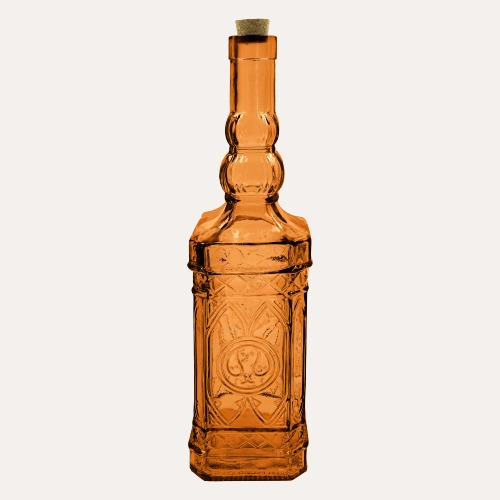 Bottiglia Decorativa Quadrata in Vetro con Tappo H.48 cm