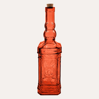 Bottiglia Decorativa Quadrata in Vetro con Tappo H.48 cm