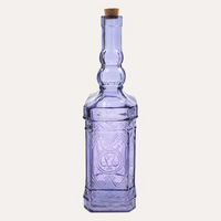 Bottiglia Decorativa Quadrata in Vetro con Tappo H.48 cm