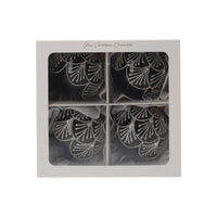 Set di 4 Palline di Natale in Vetro Nero Elegante