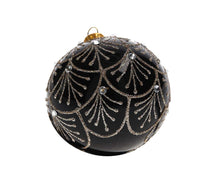 Set di 4 Palline di Natale in Vetro Nero Elegante
