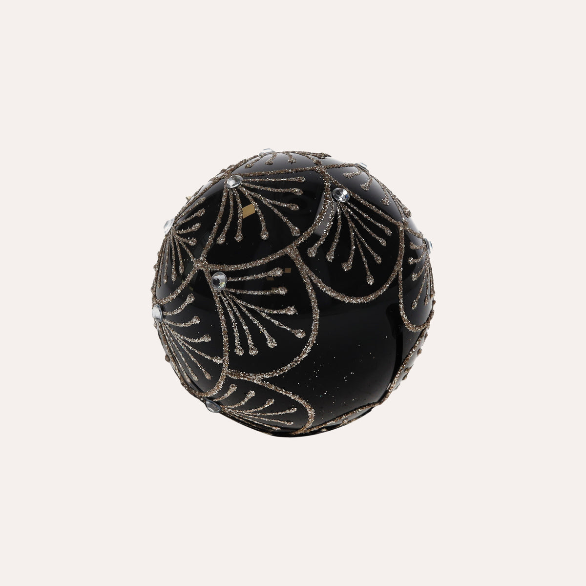 Set di 4 Palline di Natale in Vetro Nero Elegante