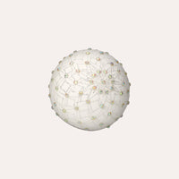 Set di 4 Palline in Vetro Bianco con Decorazioni Argentate