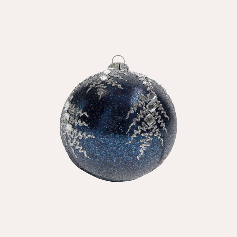 Set di 4 Palline in Vetro Blu Fatte a Mano Eleganti