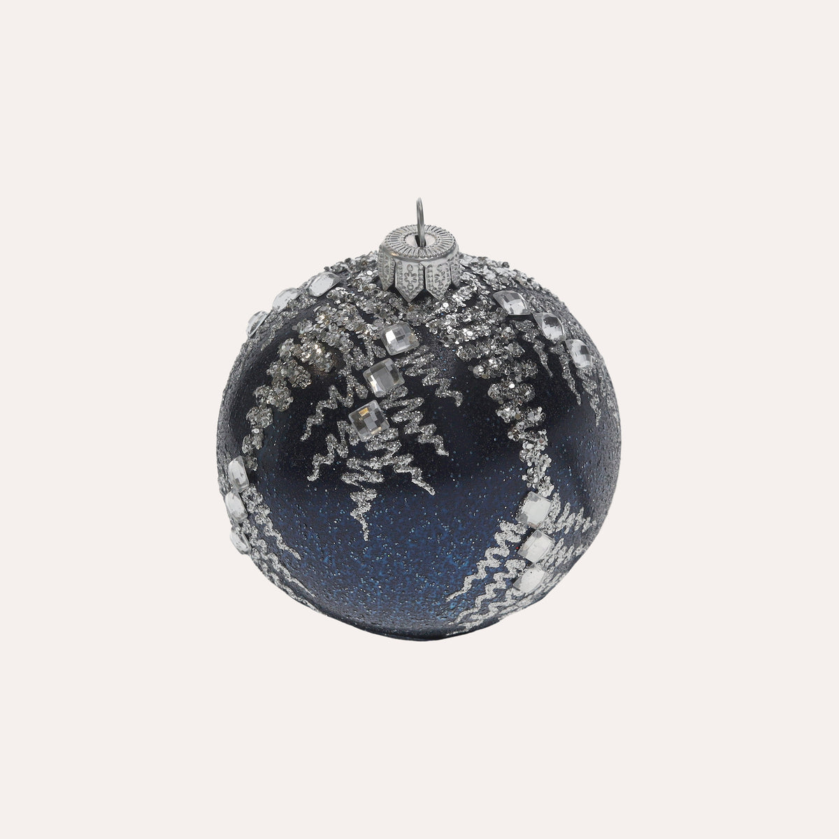Set di 4 Palline in Vetro Blu Fatte a Mano Eleganti