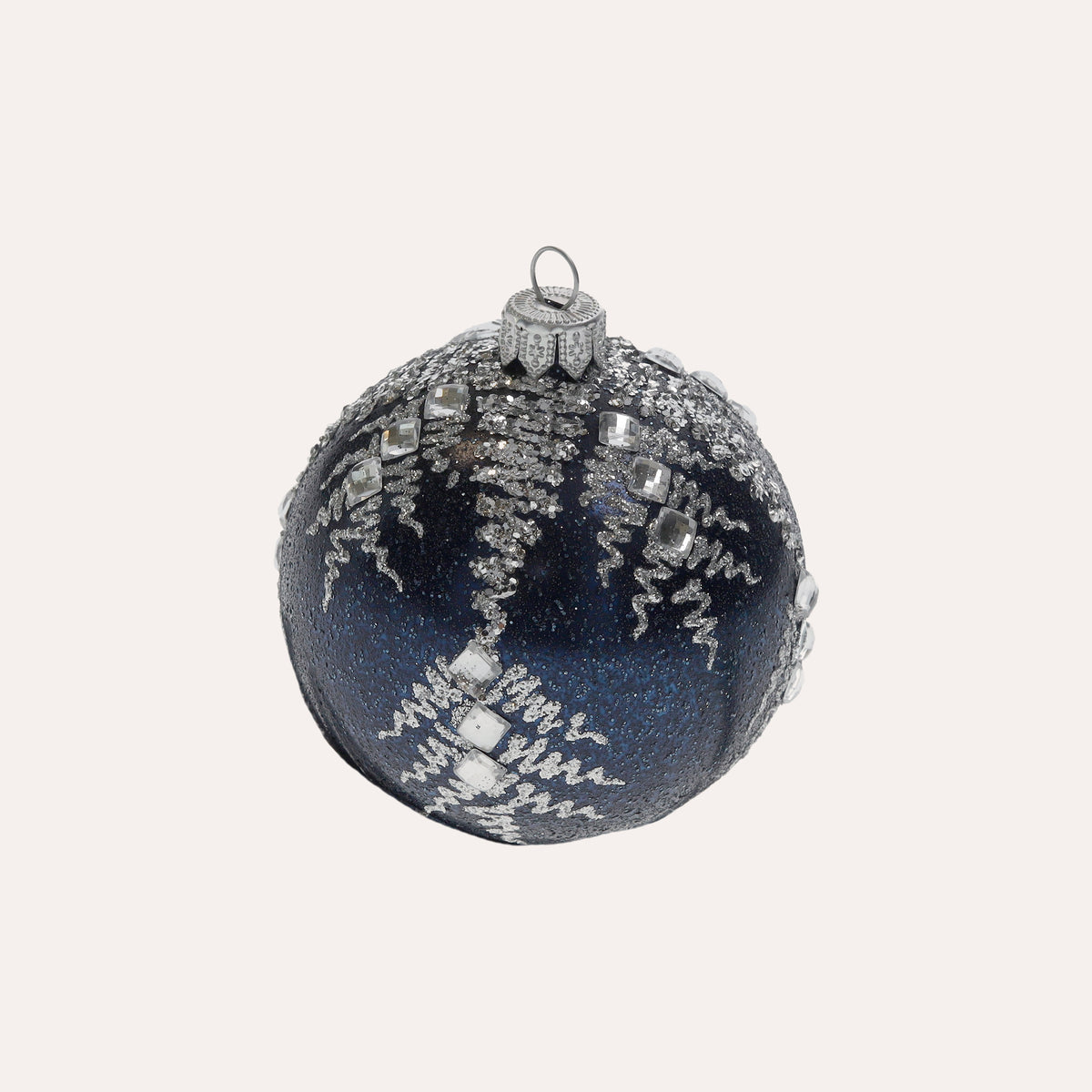 Set di 4 Palline in Vetro Blu Fatte a Mano Eleganti