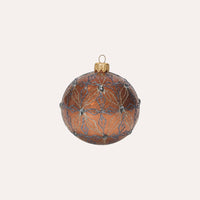 Set di 4 Palline in Vetro Rame Decorate a Mano