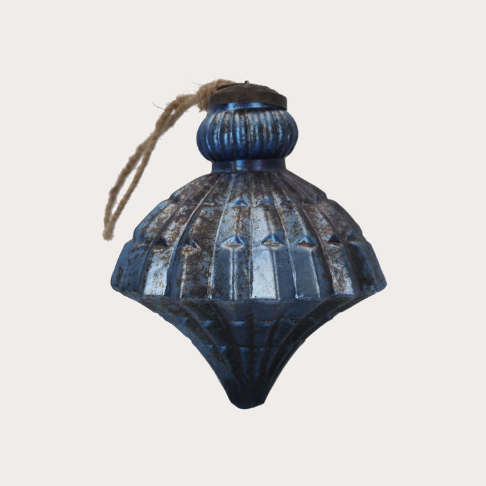 Trottola decorativa natalizia, realizzata in vetro