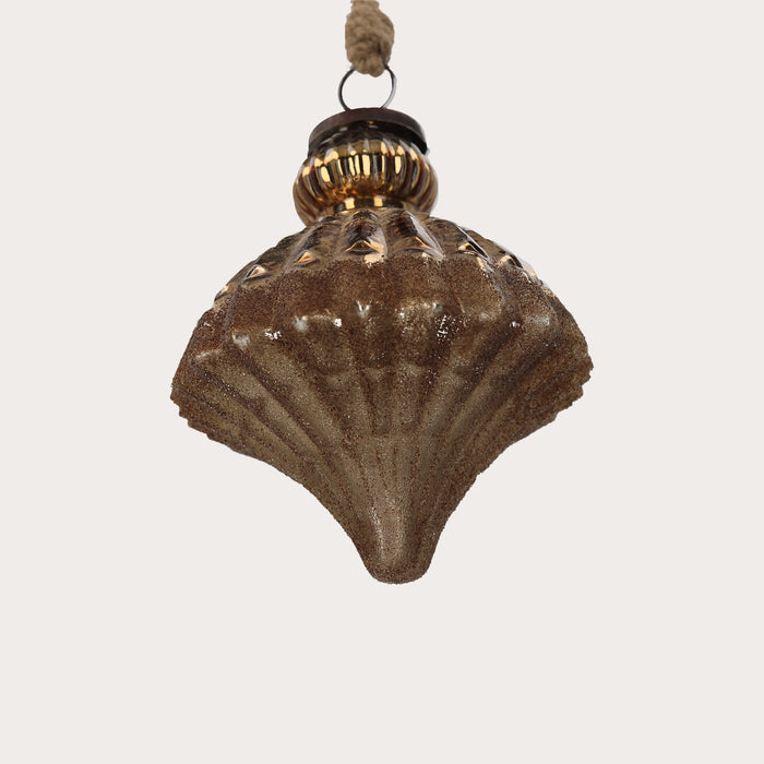 Trottola natalizia decorativa, realizzata in vetro