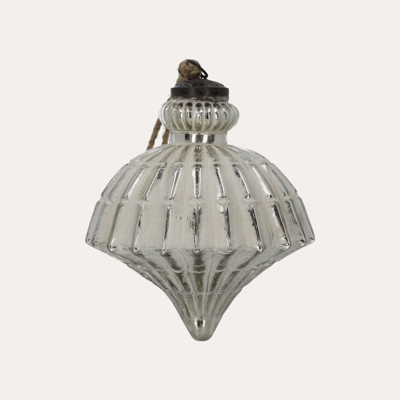 Trottola decorativa natalizia, realizzata in vetro