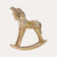 Cavallino a Dondolo, Realizzato in Legno, Colore Marrone Chiaro
