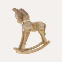 Cavallino a Dondolo, Realizzato in Legno, Colore Marrone Chiaro