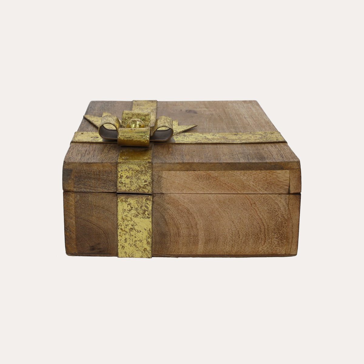 Scatola Contenitore, realizzata in Legno, con Fiocco Decorativo