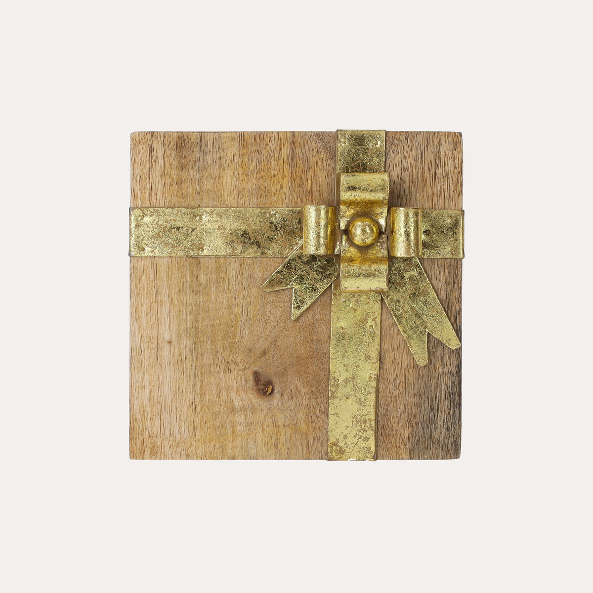 Scatola Contenitore, realizzata in Legno, con Fiocco Decorativo
