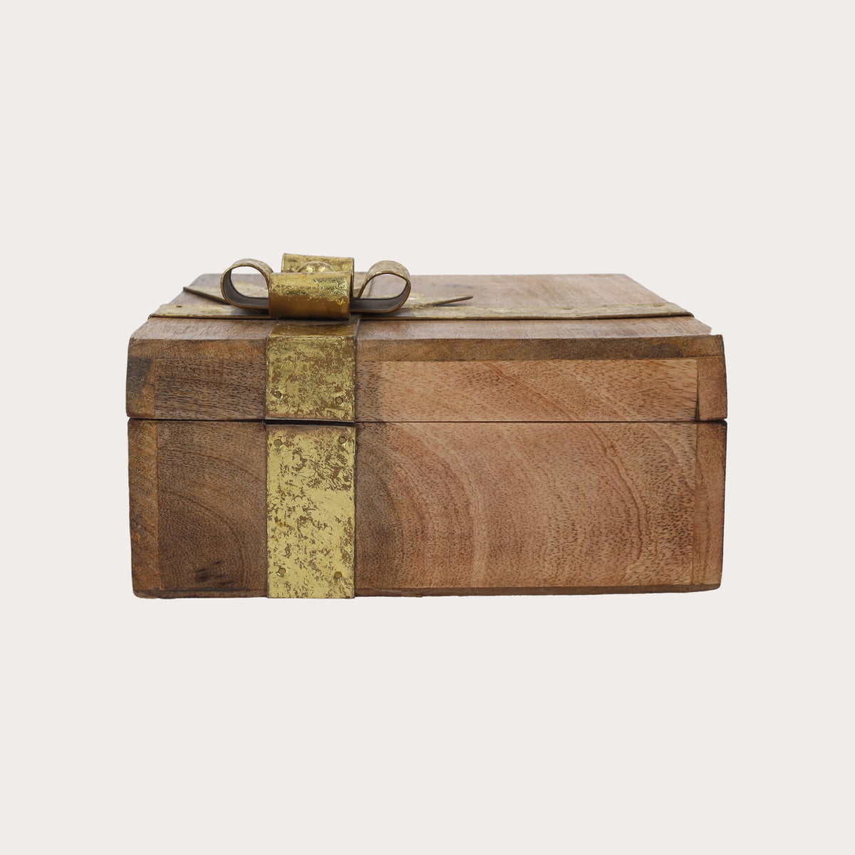 Scatola Contenitore, realizzata in Legno, con Fiocco Decorativo