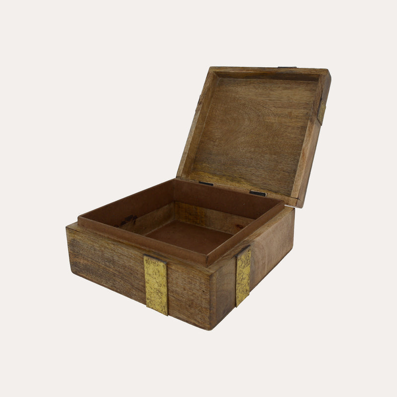 Scatola Contenitore, realizzata in Legno, con Fiocco Decorativo