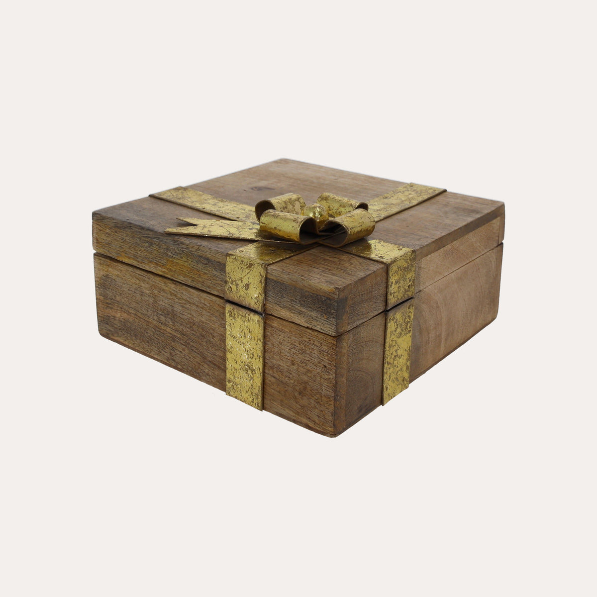 Scatola Contenitore, realizzata in Legno, con Fiocco Decorativo