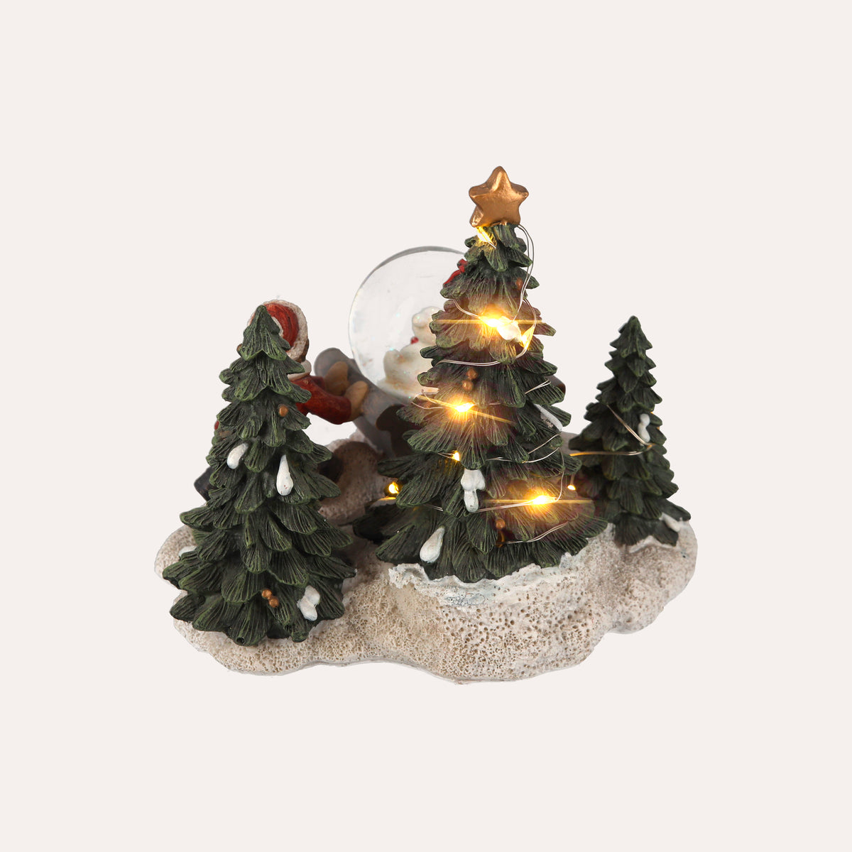 Bimbo Decorativo natalizio con Sfera e luci LED – H 13 x L 15 x P 12 cm