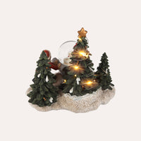 Bimbo Decorativo natalizio con Sfera e luci LED – H 13 x L 15 x P 12 cm