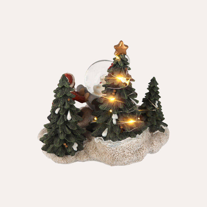 Bimbo Decorativo natalizio con Sfera e luci LED – H 13 x L 15 x P 12 cm