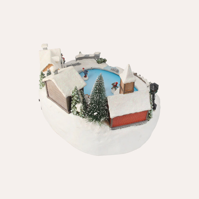 Giostrina Natalizia Laghetto Bianca – H 23 x L 32 x P 28 cm