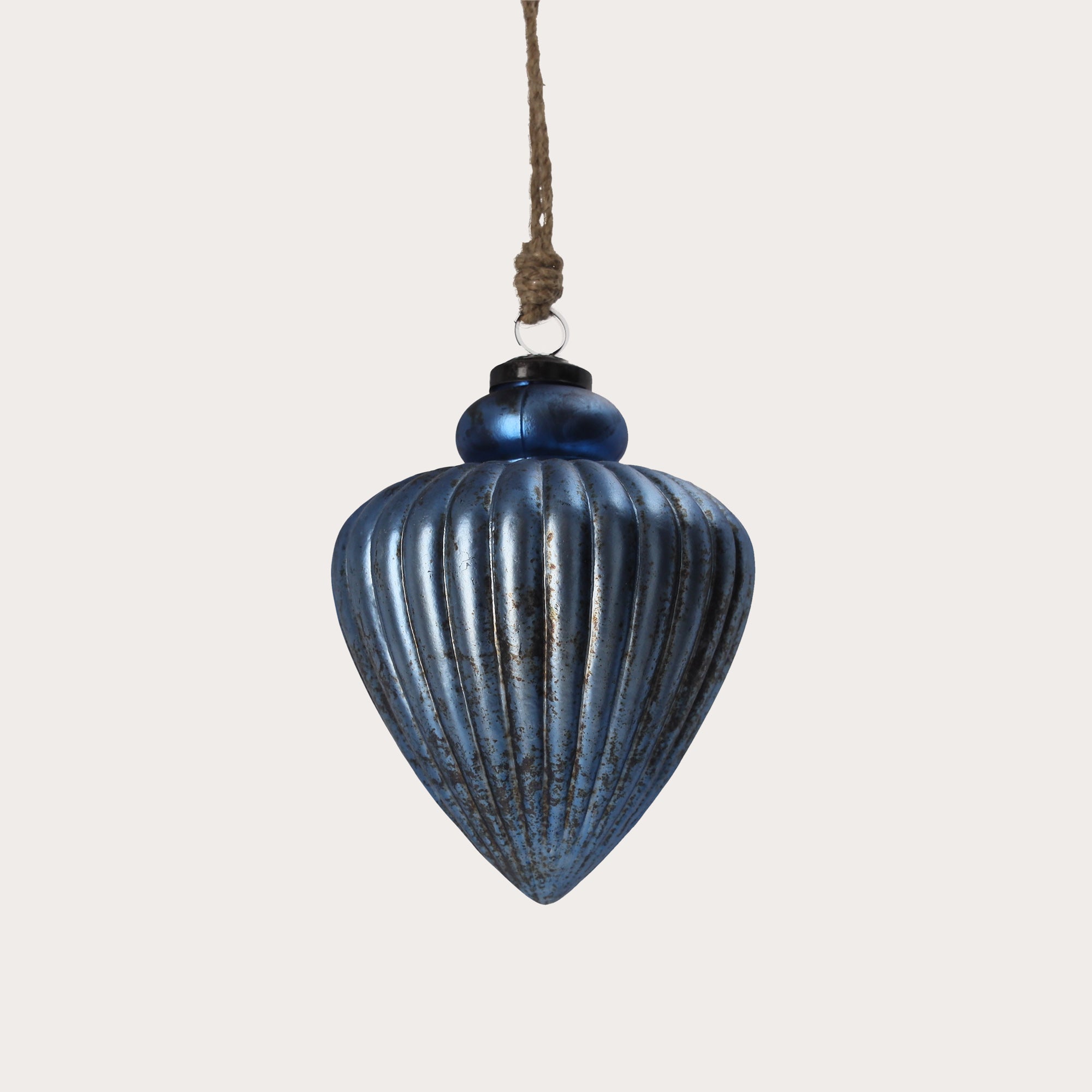 Pigna decorativa natalizia blu in Vetro