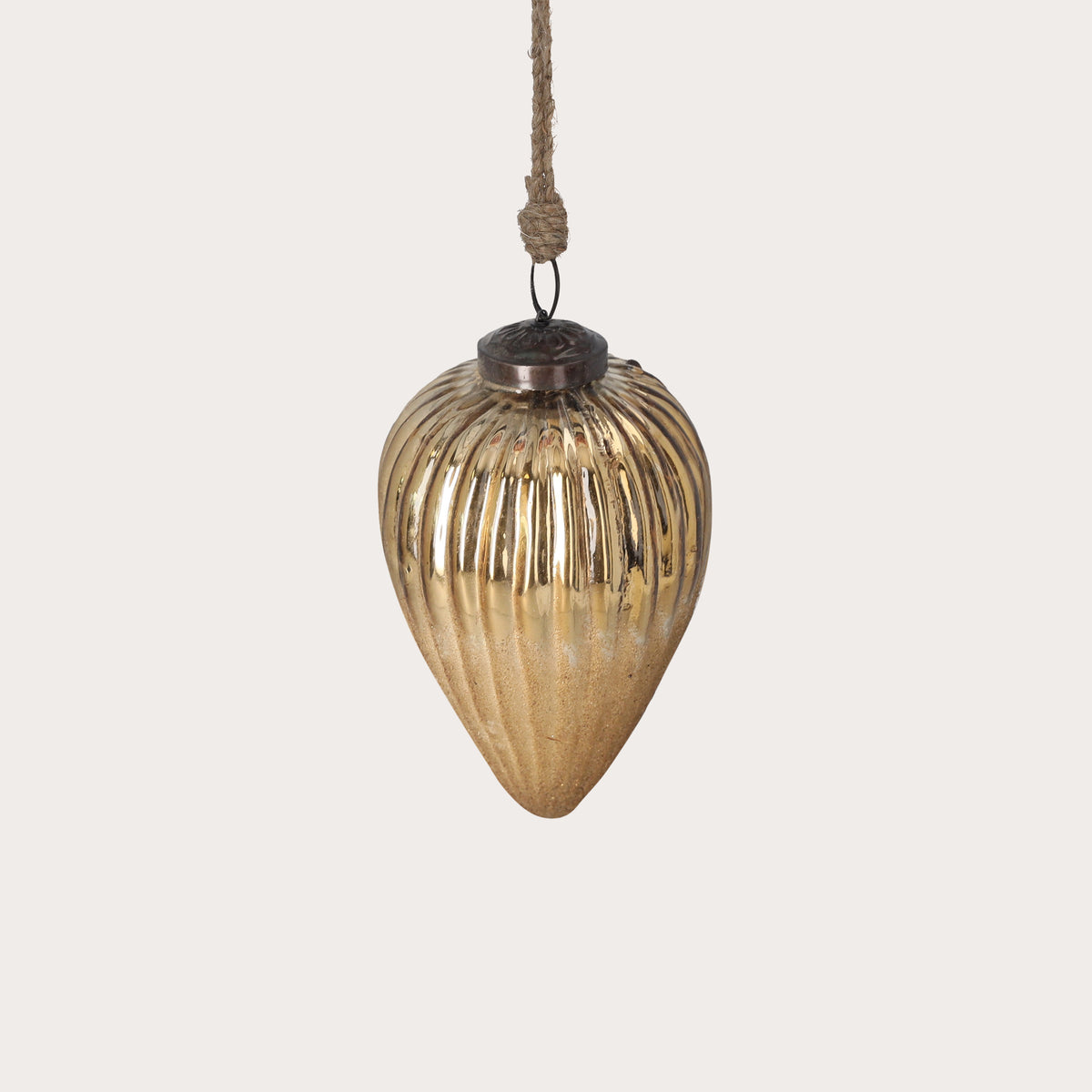 Goccia Decorativa Natalizia in Vetro Color Rame Raffinato