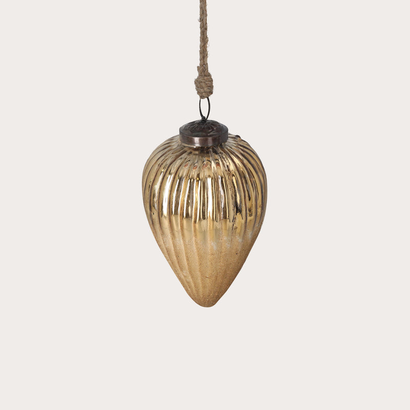 Goccia Decorativa Natalizia in Vetro Color Rame Raffinato