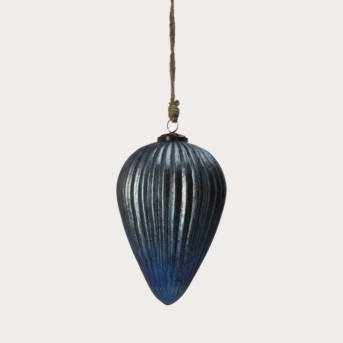 Goccia decorativa natalizia, realizzata in vetro