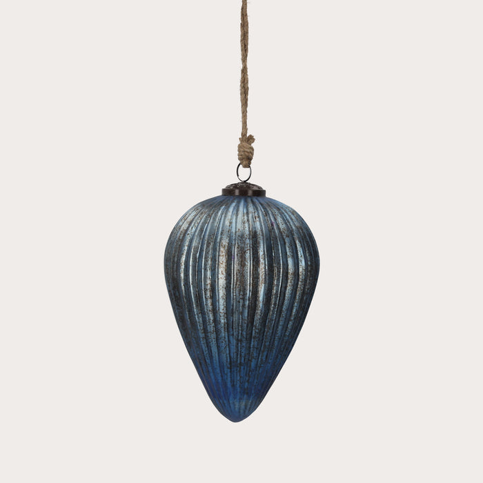 Goccia decorativa natalizia, realizzata in vetro
