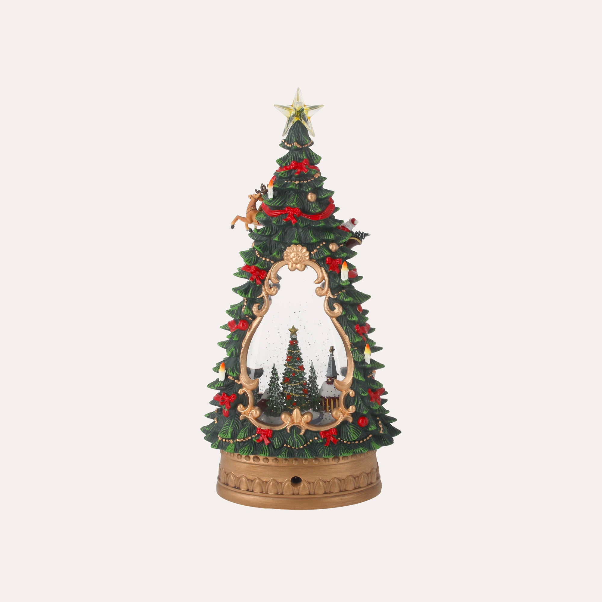 Christmas Tree Music Box with Lights – H 36 x W 18 x D 11 cm