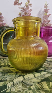 Brocca da Tavola in Vetro riciclato, colore Giallo, altezza cm 20