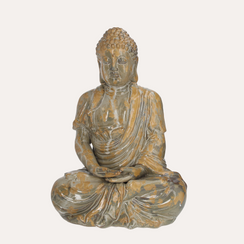 Estatua de Buda de cerámica efecto mármol Alt. 50 cm